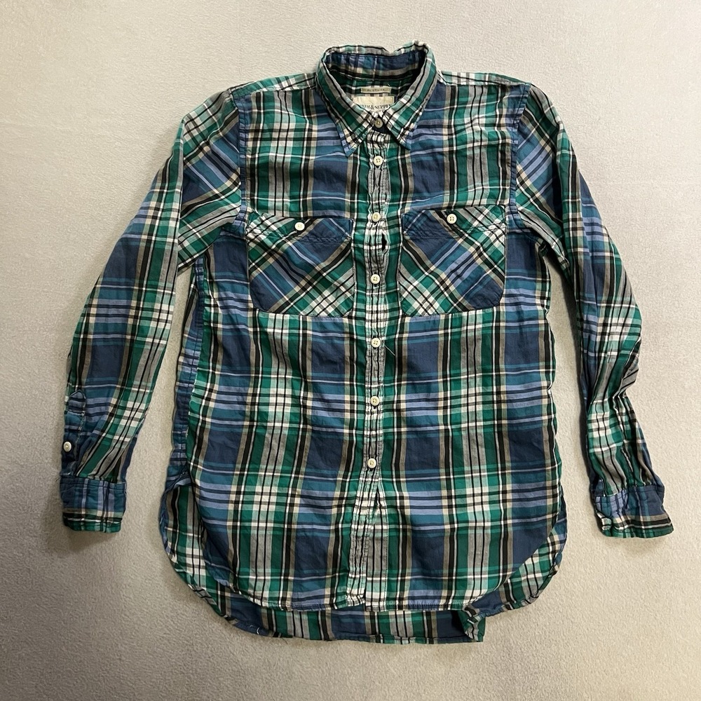 Ralph Lauren LS Denim & Supply Lightweight Plaid Utility Button Down Shirt Small